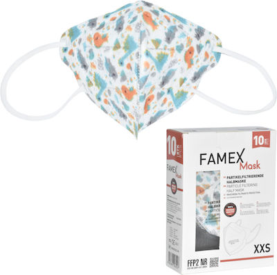 Famex Μάσκα Προστασίας FFP2 για Παιδιά με Δεινοσαυράκια 10τμχ 